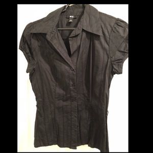 Black short sleeve button up